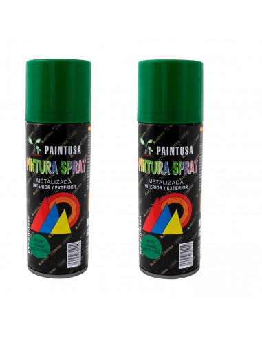 Montoro - Pack 2 botes de pintura en spray verde metalizado M302 200 ml, válido para multtud de superficies de interior y exteri