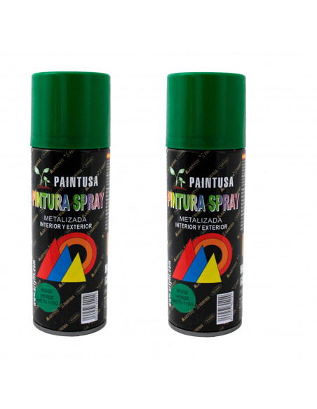 Montoro - Pack 2 botes de pintura en spray verde metalizado M302 200 ml, válido para multtud de superficies de interior y exteri