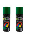 Montoro - Pack 2 botes de pintura en spray verde metalizado M302 200 ml, válido para multtud de superficies de interior y exteri