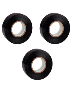 Tradineur - Pack de 3 cintas aislantes adhesivas, pvc, instalaciones eléctricas, reparar, proteger y agrupar cables, bricolaje (