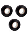 Tradineur - Pack de 3 cintas aislantes adhesivas, pvc, instalaciones eléctricas, reparar, proteger y agrupar cables, bricolaje (