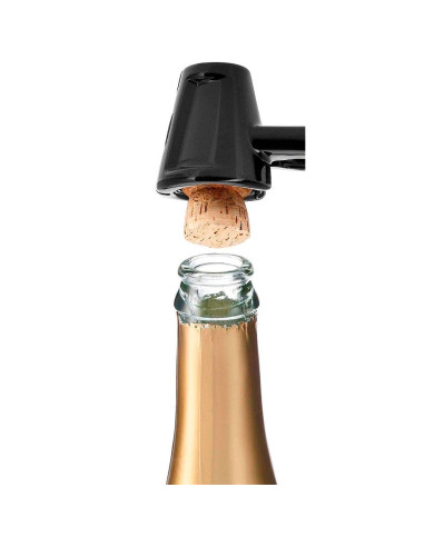 Tradineur - Cascanueces metálico, abrebotellas con cabezal cónico, 2 en 1, rompenueces, abridor, apto para lavavajillas (Negro -