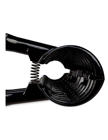 Tradineur - Cascanueces metálico, abrebotellas con cabezal cónico, 2 en 1, rompenueces, abridor, apto para lavavajillas (Negro -