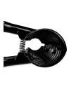 Tradineur - Cascanueces metálico, abrebotellas con cabezal cónico, 2 en 1, rompenueces, abridor, apto para lavavajillas (Negro -