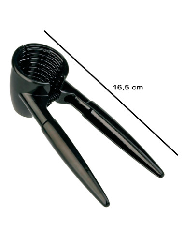 Tradineur - Cascanueces metálico, abrebotellas con cabezal cónico, 2 en 1, rompenueces, abridor, apto para lavavajillas (Negro -