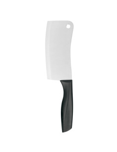 Tradineur - Cuchillo ancho de carnicero, hoja de acero inoxidable de 15 cm, mango ergonómico, corte de huesos y carne, cocina -