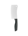 Tradineur - Cuchillo ancho de carnicero, hoja de acero inoxidable de 15 cm, mango ergonómico, corte de huesos y carne, cocina -