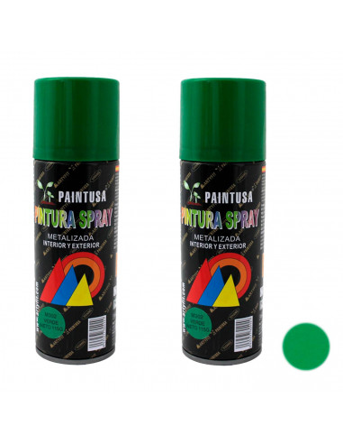 Montoro - Pack 2 botes de pintura en spray verde metalizado M302 200 ml, válido para multtud de superficies de interior y exteri