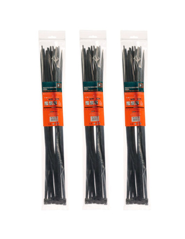 Tradineur - Pack de 60 bridas largas de nylon, bridas universales para organización de cables, reutilizables, resistentes a UV y
