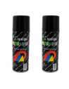 Montoro - Pack 2 botes de pintura en spray negro brillo A01 200 ml, válido para multitud de superficies de interior y exterior.