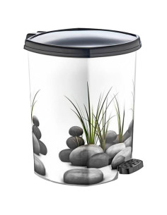 Tradineur - Papelera con pedal Diseño Zen (20 L) - Fabricado en Plástico - Capacidad de 20 Litros - Cubo interno Extraíble - 39