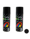 Montoro - Pack 2 botes de pintura en spray negro brillo A01 200 ml, válido para multitud de superficies de interior y exterior.