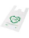 Tradineur - Pack de 25 bolsas de plástico tipo camiseta, reutilizables, gran resistencia, cumplen normativa, aptas para uso alim