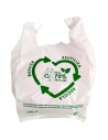 Tradineur - Pack de 25 bolsas de plástico tipo camiseta, reutilizables, gran resistencia, cumplen normativa, aptas para uso alim