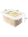 Tradineur - Caja de almacenamiento - Diseño de Mapa Mundi - Capacidad de 3,7 Litros - Fabricado en España - Contenedor para alma