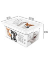 Tradineur - Caja de almacenamiento - Diseño de Perro Blanco - Capacidad de 23 Litros - Fabricado en España - Contenedor para alm