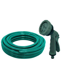 Tradineur - Manguera de riego flexible - 4 capas de protección - Incluye accesorios - Regar, jardín, huerto, coche, labores agrí