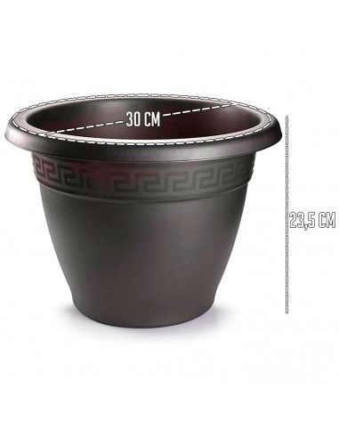 Tradineur - Maceta Redonda "Terracota" - Fabricado en Plástico - Macetero apto para Exterior e Interior del hogar - Ø 30 cm - Co