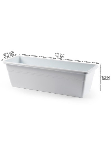 Tradineur - Jardinera "Terracota" - Fabricado en Plástico - PLFT - Macetero apto para Exterior e Interior del hogar - 50 cm - Co