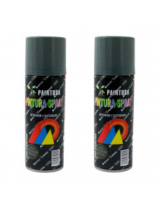 Montoro - Pack 2 botes de pintura en spray gris oscuro A10 200 ml, válido para multitud de superficies de interior y exterior. P
