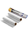 Tradineur - Pack de 2 Rollos de papel de aluminio para la cocina - Fabricado en España - Uso Alimentario - Longitud de 16 Metros
