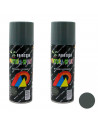Montoro - Pack 2 botes de pintura en spray gris oscuro A10 200 ml, válido para multitud de superficies de interior y exterior. P