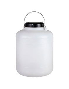 Tradineur - Bidón / Barril cilíndrico de 20 Litros con asa metalica para el almacenamiento de alimentos - Incluye tapa y obturad