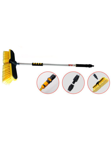 Tradineur - Cepillo para lavar el coche con entrada de agua, no raya, limpieza de carrocería, llantas, plástico y aluminio resis