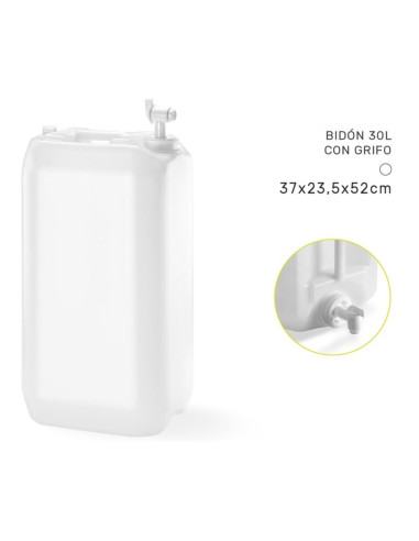 Tradineur - Bidón / Barril con Grifo dispensador de líquido - Capacidad de 30 Litros - Fabricado en PVC - Apto para uso Alimenta