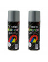 Montoro - Pack de 2 botes de pintura en spray color plata M303, 200 ml, válido para multitud de superficies de interior y exteri