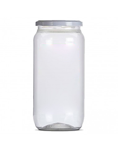 Tradineur - Pack de 4 Tarros Multiusos con tapa metálica - Fabricado en Plástico - Capacidad de 360 ml - Ø 6 x 13 cm