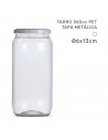 Tradineur - Pack de 4 Tarros Multiusos con tapa metálica - Fabricado en Plástico - Capacidad de 360 ml - Ø 6 x 13 cm