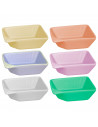 Tradineur - Pack de 6 Saleras rectangulares - Fabricado en Cerámica - Capacidad de 125 ml - Apto para uso alimentario, lavavajil