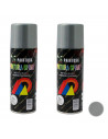Montoro - Pack de 2 botes de pintura en spray color plata M303, 200 ml, válido para multitud de superficies de interior y exteri