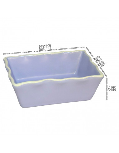 Tradineur - Pack de 6 Saleras rectangulares - Fabricado en Cerámica - Capacidad de 160 ml - Apto para uso alimentario, lavavajil