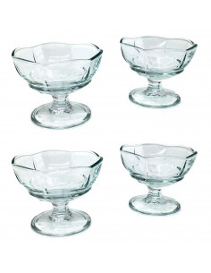 Tradineur - Pack de 4 copas de helado, modelo Ice Ville, vidrio soda lime,  diseño sofisticado y elegante, postres, cócteles, ap