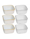 Tradineur - Pack de 6 Saleras Cuadradas - Fabricado en Cerámica - Capacidad de 150 ml - Apto para uso alimentario, lavavajillas