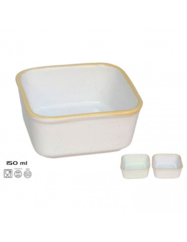 Tradineur - Pack de 6 Saleras Cuadradas - Fabricado en Cerámica - Capacidad de 150 ml - Apto para uso alimentario, lavavajillas