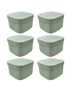 Tradineur - Pack de 6 cajas de madera con tapa - Ideal para Almacenamiento de Joyas y decoración - 4 x 7 x7 cm 
