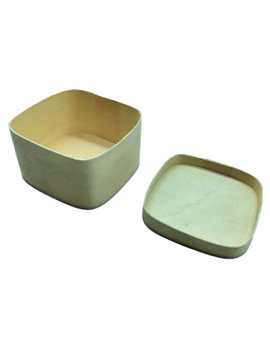Tradineur - Pack de 6 cajas de madera con tapa - Ideal para Almacenamiento de Joyas y decoración - 4 x 7 x7 cm 