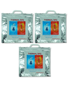 Tradineur - Pack de 3 de bolsas térmicas para alimentos - Fabricado en polietileno y plástico - Ideal para pícnics, salidas y pi