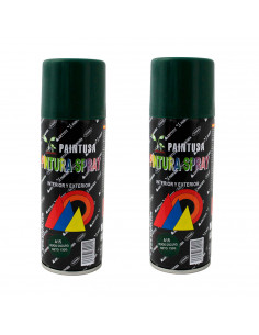 Montoro - Pack 2 botes de pintura en spray verde oscuro A15 200 ml, válido para multitud de superficies de interior y exterior.
