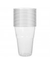 Tradineur - Pack de 100 vasos reutilizables de plástico, 100% reciclables, extra resistentes, higiénicos, apilables - 8,5 x 7 cm