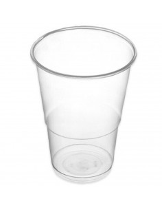 Tradineur - Pack de 200 vasos reutilizables de plástico, 100% reciclables, extra resistentes, higiénicos, apilables - 8,5 x 7 cm