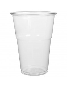Tradineur - Pack de 48 vasos reutilizables de plástico, 100% reciclables, extra resistentes, higiénicos, apilables - 12 x 9,5 cm