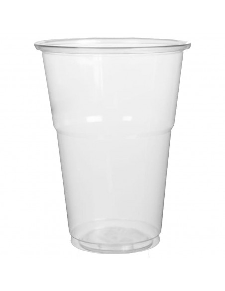 Tradineur - Pack de 48 vasos reutilizables de plástico, 100% reciclables, extra resistentes, higiénicos, apilables - 12 x 9,5 cm