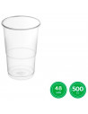 Tradineur - Pack de 48 vasos reutilizables de plástico, 100% reciclables, extra resistentes, higiénicos, apilables - 12 x 9,5 cm