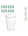 Tradineur - Pack de 96 vasos reutilizables de plástico, 100% reciclables, extra resistentes, higiénicos, apilables - 12 x 9,5 cm