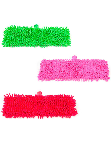 Tradineur - Set de base de mopa y recambio de microfibra, modelo universal, limpieza suelos, baldosas, parquet, baño, hogar (Col