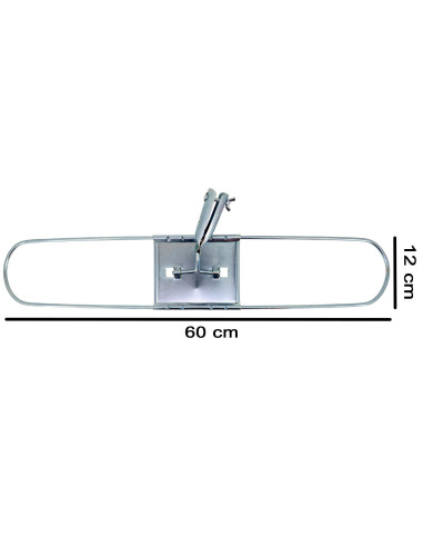 Tradineur - Plataforma métalica para mopa, base de acero, accesorio limpieza de suelos, baldosas, baño, hogar - 60 cm